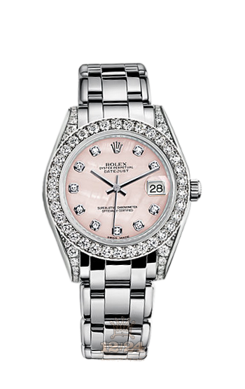 Rolex Pearlmaster Watch 81159-0016 34 mm White gold Case Pink Dial