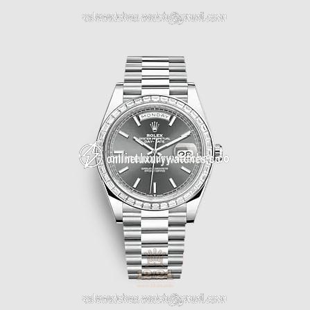 Rolex Day-Date Watch 228396tbr-0031 40 mm Platinum Case Gray Dial