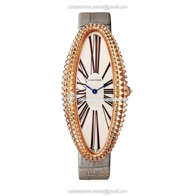Cartier Baignoire Watch WGBA0010 52 mm Pink gold Case Golden Dial