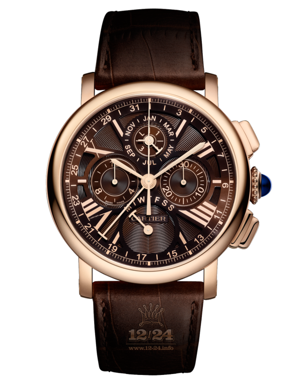 Cartier Rotonde de Cartier Watch W1556225 42 mm Pink gold Case Brown (chocolate) Dial