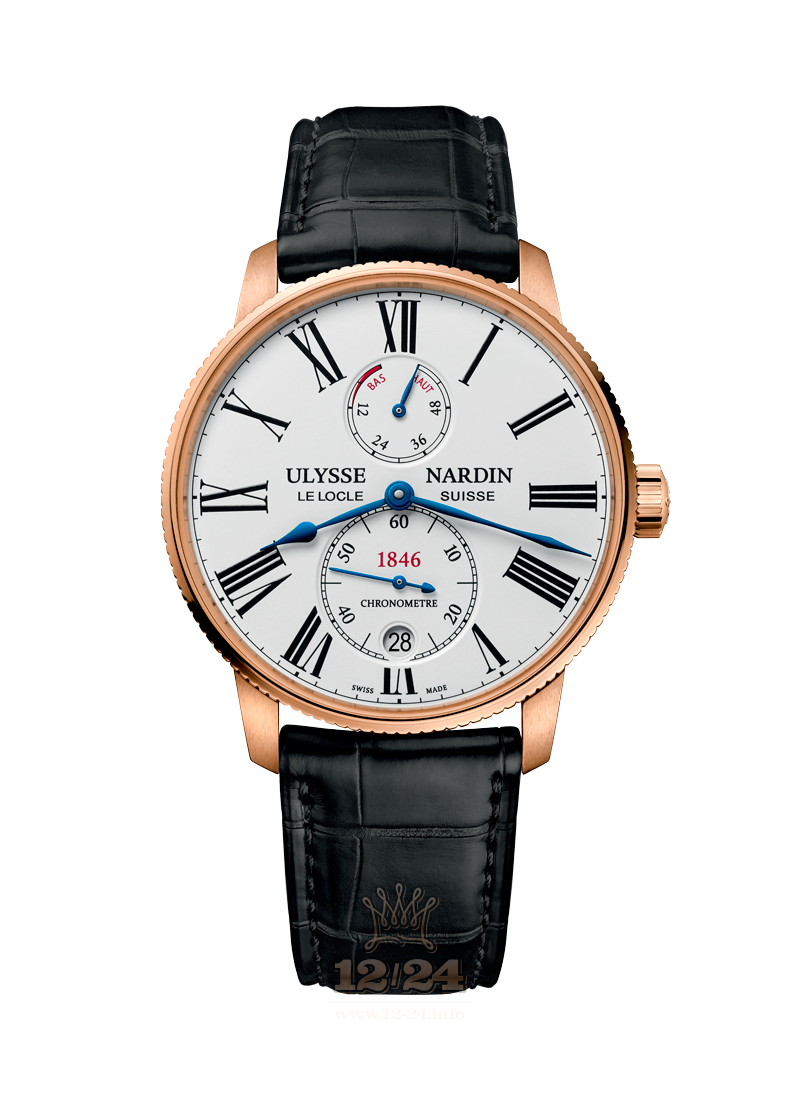 Ulysse Nardin Marine Watch 1182-310/40 42 mm Pink gold Case White Dial