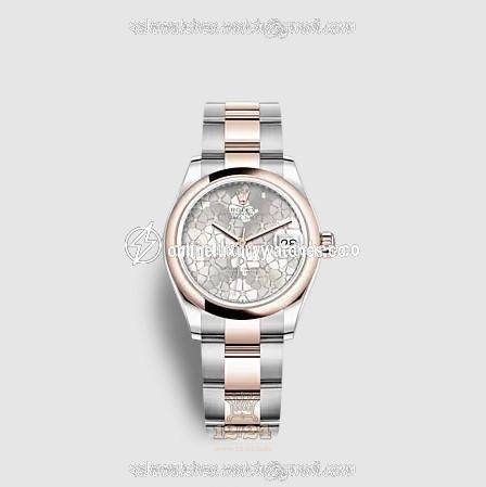 Rolex Datejust Watch 278241-0031 31 mm Stainless steel Pink gold Case Gray Silver Painted Dial