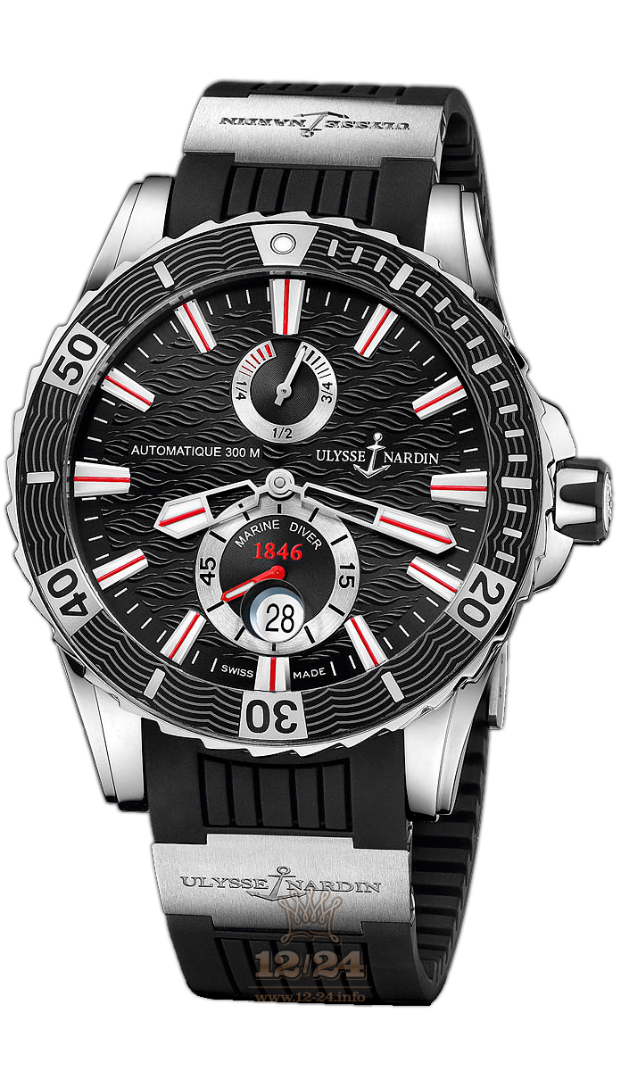 Ulysse Nardin Marine Watch 263-10-3/92 44 mm Stainless steel Case Black Dial