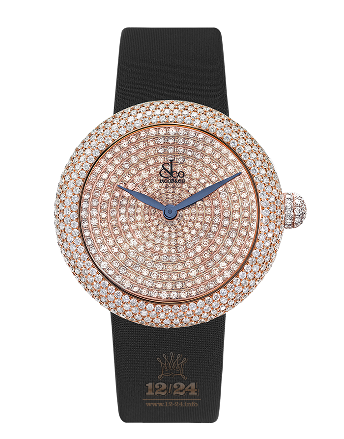 Jacob & Co Ladies Collection Watch BQ030.40.RH.RD.A 44 mm Pink gold Case Silver Golden Dial
