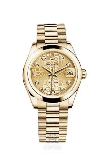 Rolex Datejust Watch 178248-0023 31 mm Yellow gold Case Golden Dial