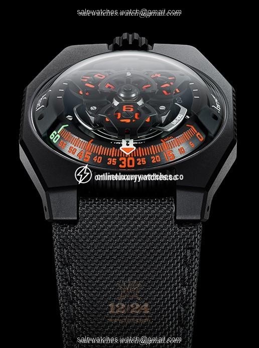 Urwerk UR-100 Watch 100 black 41 mm Stainless steel Titanium PVD coating Case Black Red Dial