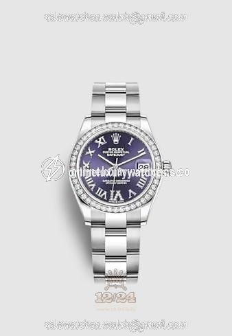 Rolex Datejust Watch 278384rbr-0029 31 mm Stainless steel White gold Case Purple Dial