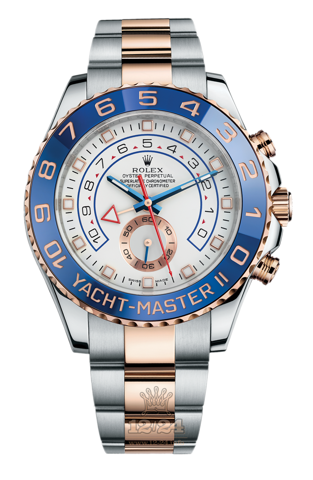 Rolex Yacht-Master II Watch 116681-0001 44 mm Steel / Pink gold Case White Dial
