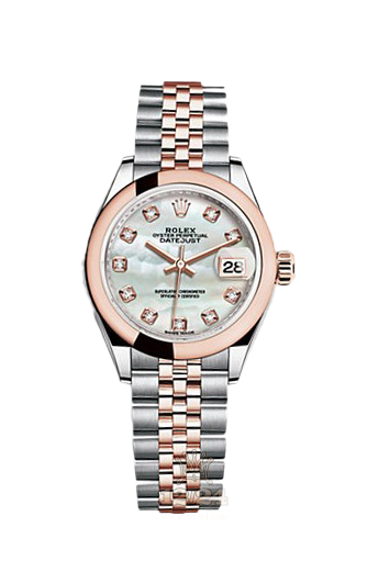 Rolex Datejust Watch 279161-0013 28 mm Steel / Pink gold Case White Dial