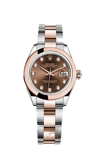 Rolex Datejust Watch 279161-0012 28 mm Steel / Pink gold Case Brown (chocolate) Dial