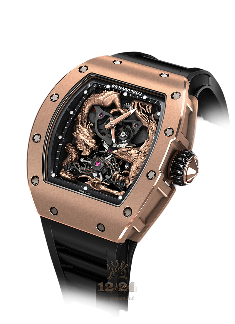 Richard Mille Men's Collection Watch RM 57-01 Phoenix and Dragon    Jackie Chan 50 mm Pink gold Case