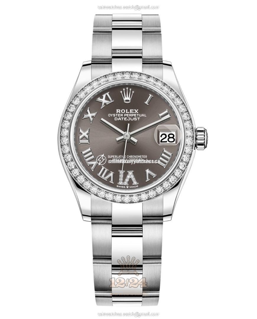Rolex Datejust Watch 278384rbr-0031 31 mm Stainless steel White gold Case Gray Dial