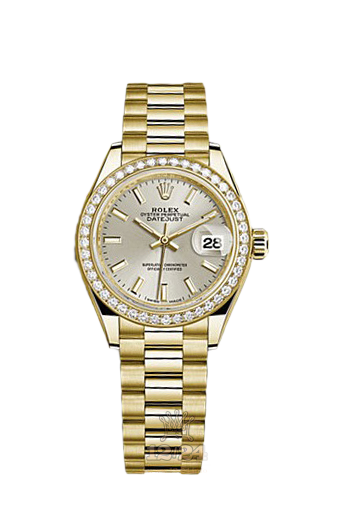 Rolex Datejust Watch 279138rbr-0005 28 mm Yellow gold Case Silver Dial