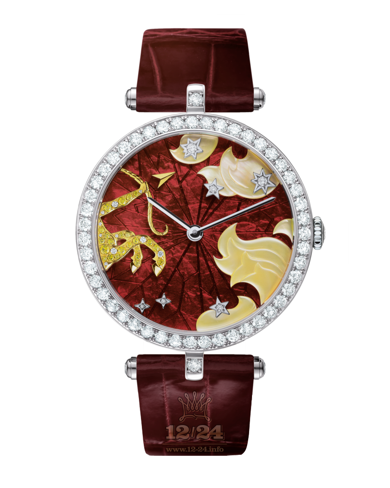 Van Cleef Extraordinary Dials Watch VCARO4I900 White gold Case Red Painted Dial