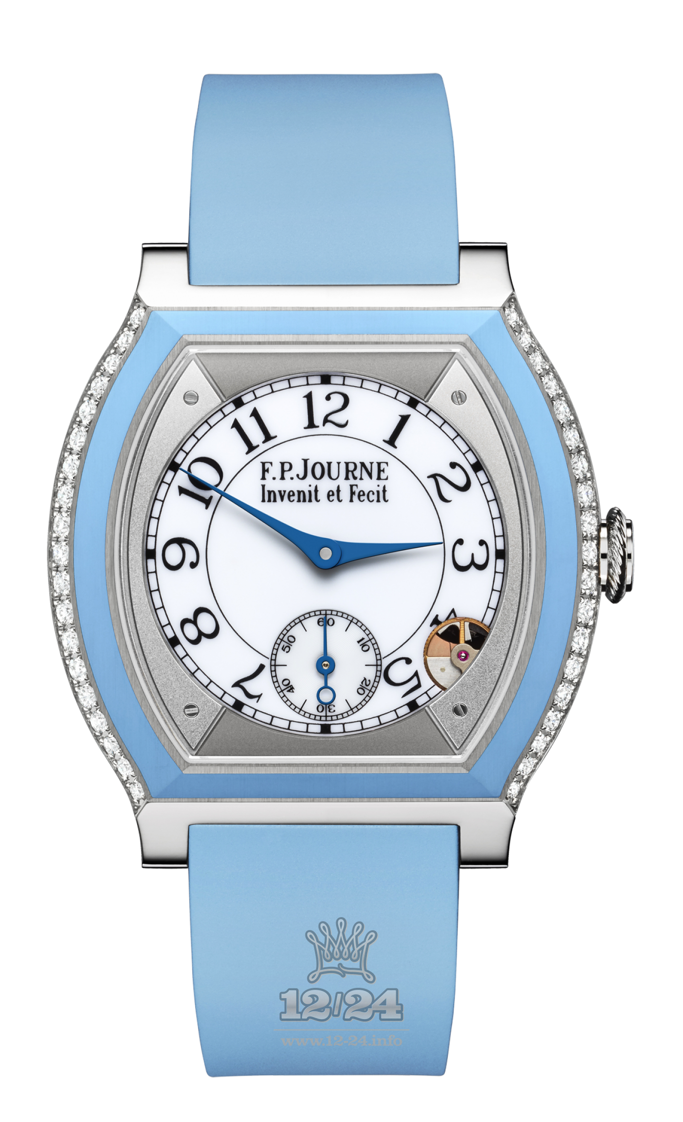 F.P.Journe Elegante Watch FPJ-Co-Elegante-Bleu40mm-TtRub 40 mm Titanium Case White Gray Dial