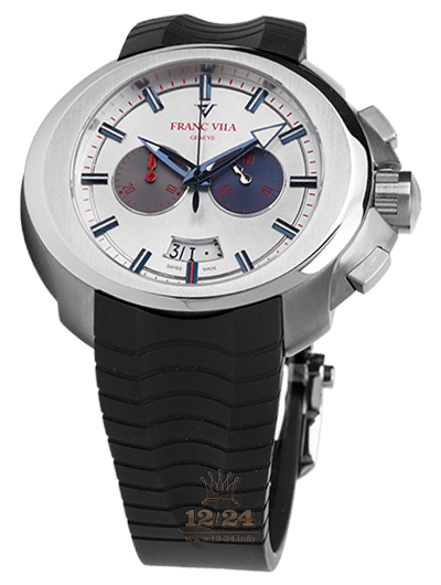 Franc Vila Chrono Bicompax Intrepido Watch 17.TISS.106 42 mm Stainless steel Titanium Case Black Silver Dial