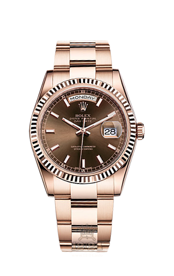 Rolex Day-Date Watch 118235f-0129 36 mm Pink gold Case Brown (chocolate) Dial