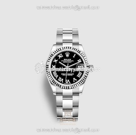 Rolex Datejust Watch 278274-0001 31 mm Stainless steel White gold Case Black Dial