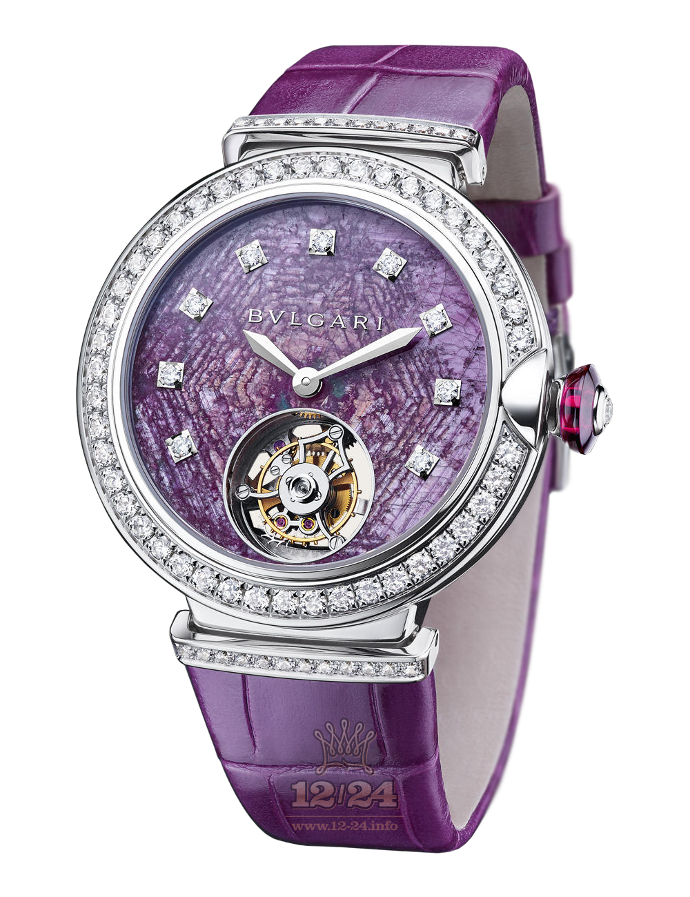 Bvlgari Lvcea Watch 102694 LUW38RGDLTB 38 mm White gold Case Purple Dial