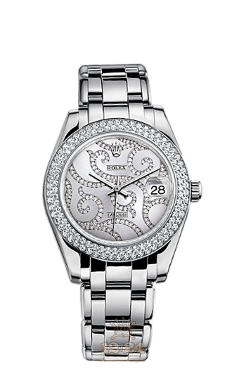 Rolex Pearlmaster Watch 81339-0060 34 mm White gold Case Gray Silver Dial