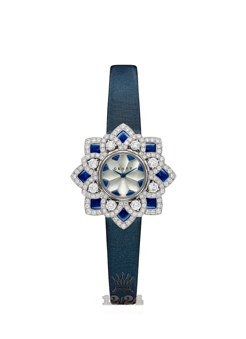 Graff Jewellery Watches Watch FloralGraff-Sapphire White gold Case Silver Dark blue Dial