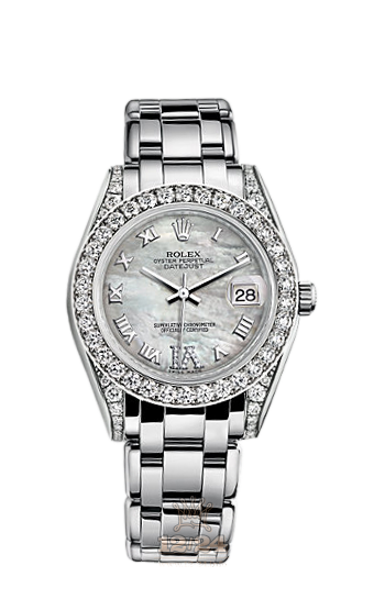 Rolex Pearlmaster Watch 81159-0027 34 mm White gold Case White Dial