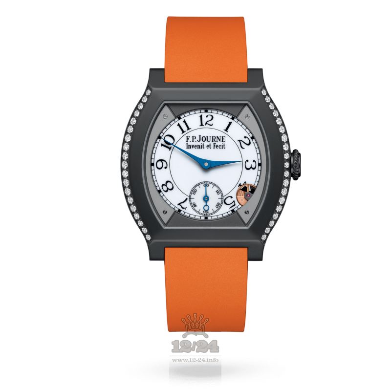 F.P.Journe Elegante Watch 40 mm titalytr 2 rows diamonds 40 mm Titanium Case White Dial