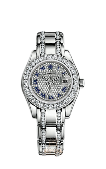 Rolex Pearlmaster Watch 80299-0141 29 mm White gold Case Silver Dial