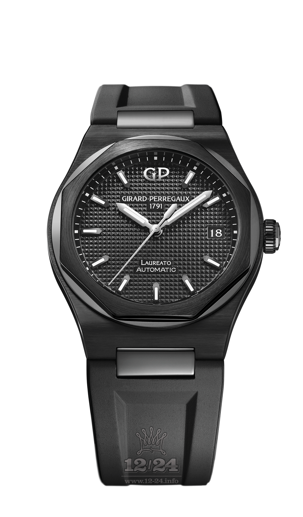 Girard Perregaux Laureato Watch 81005-32-631-FK6A Ceramics Case Black Dial
