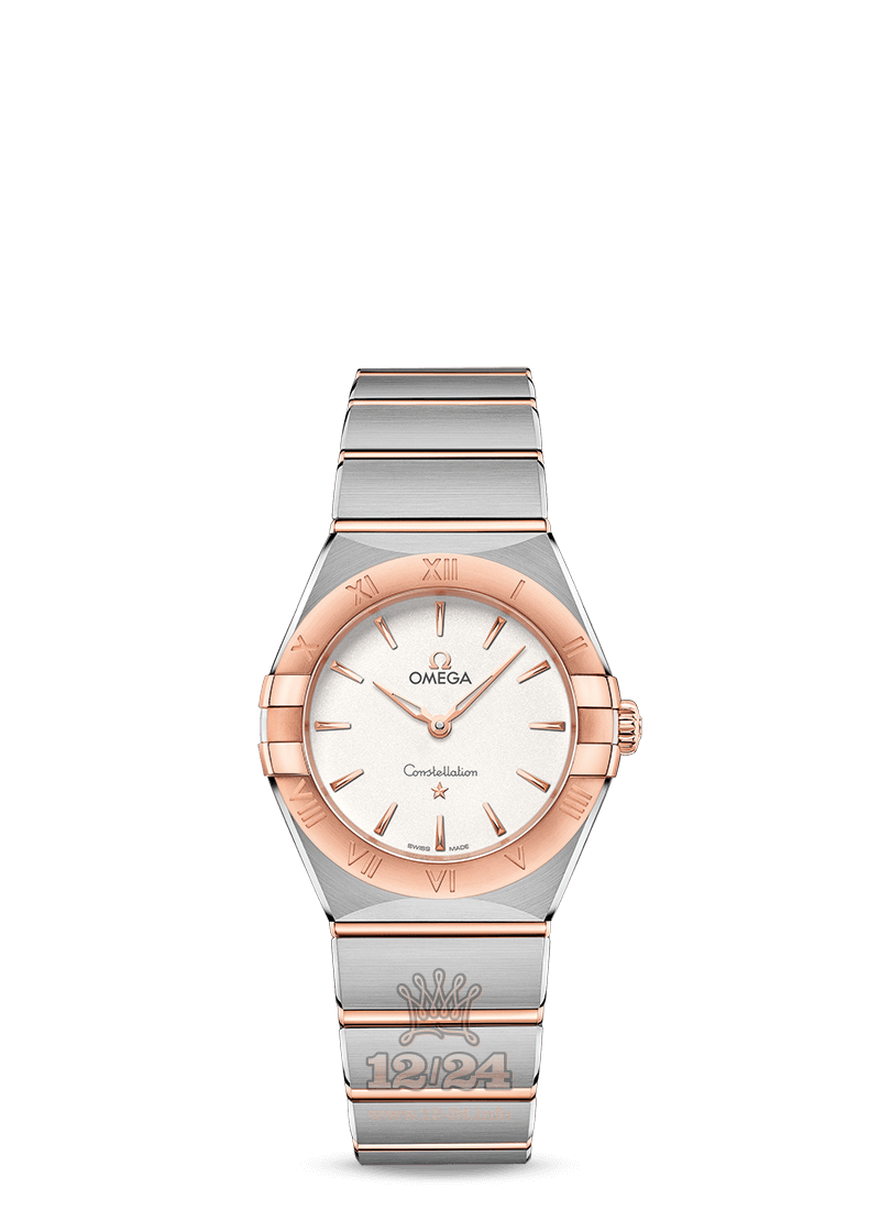Omega Constellation Watch 131.20.28.60.02.001 28 mm Steel / Pink gold Case Silver Dial