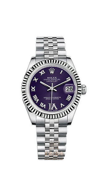 Rolex Datejust Watch 178274-0088 31 mm Steel / White gold Case Purple Dial