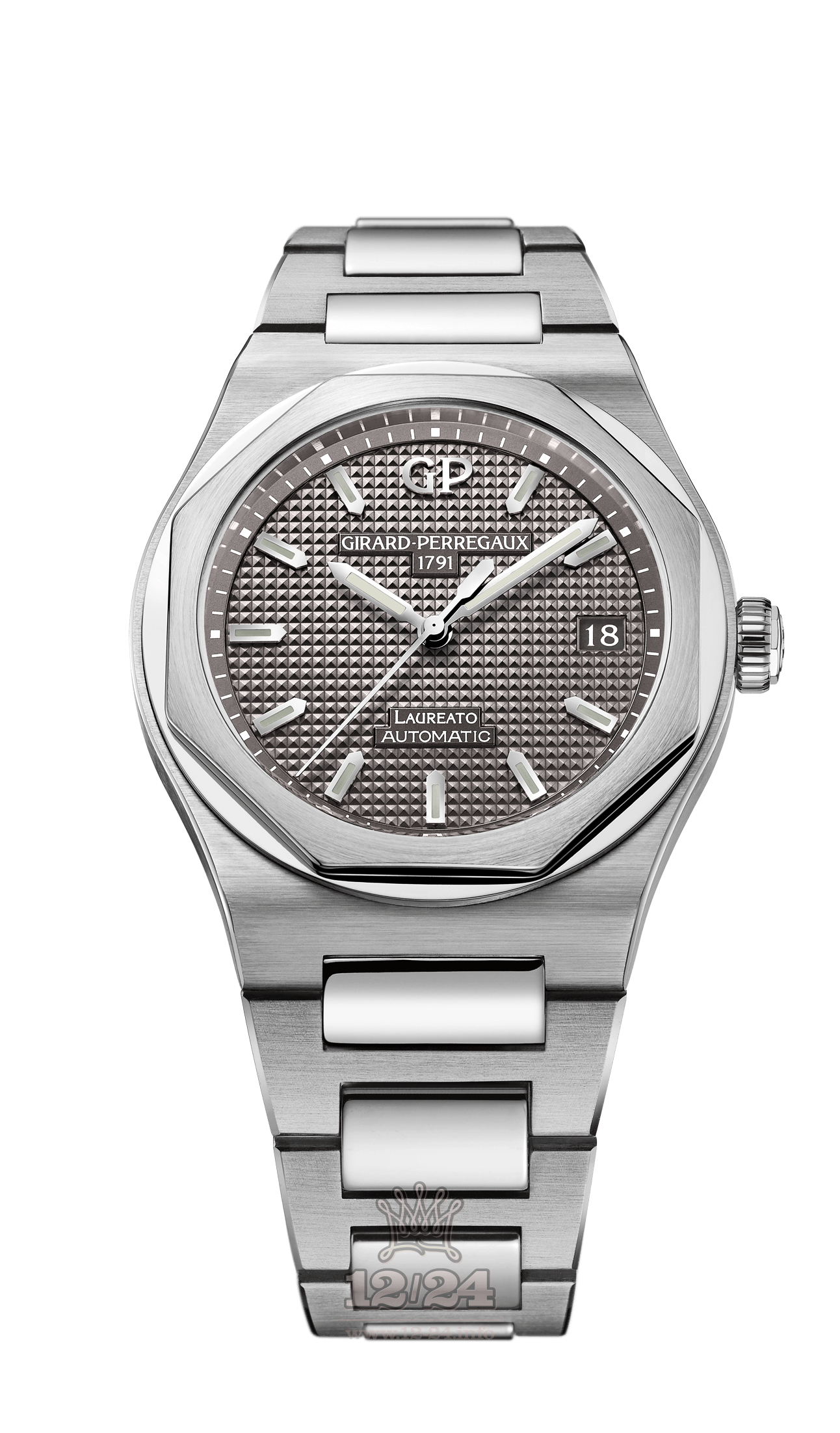Girard Perregaux Laureato Watch 81005-11-231-11A Stainless steel Case Gray Dial