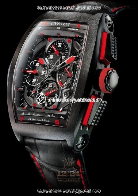 Cvstos Challenge Watch Challenge Chrono GP Red 54 mm Stainless steel PVD coating Case Black Red Dial