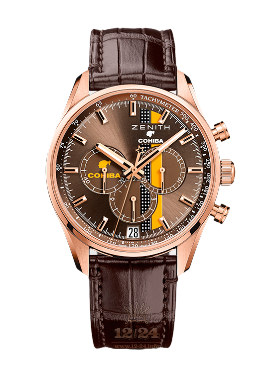 Zenith Chronomaster Watch 18.2041.400/76.C795 42 mm Pink gold Case Brown (chocolate) Dial