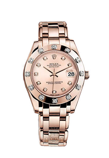 Rolex Pearlmaster Watch 81315-0009 34 mm Pink gold Case