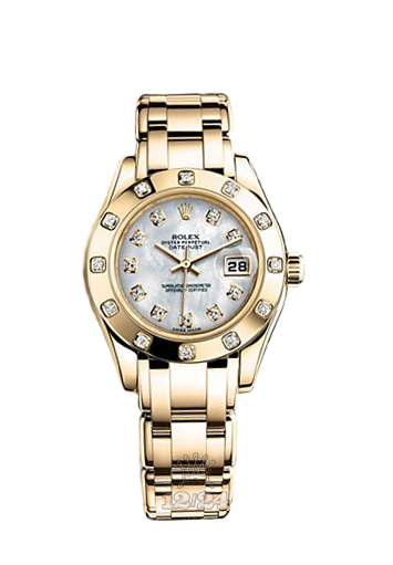 Rolex Pearlmaster Watch 80318-0061 29 mm Yellow gold Case White Dial