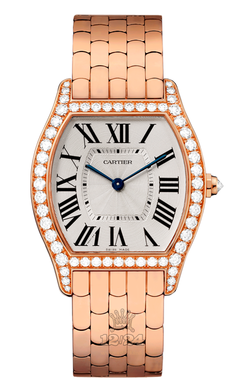 Cartier Tortue Watch WA501012 39 mm Pink gold Case Silver Dial