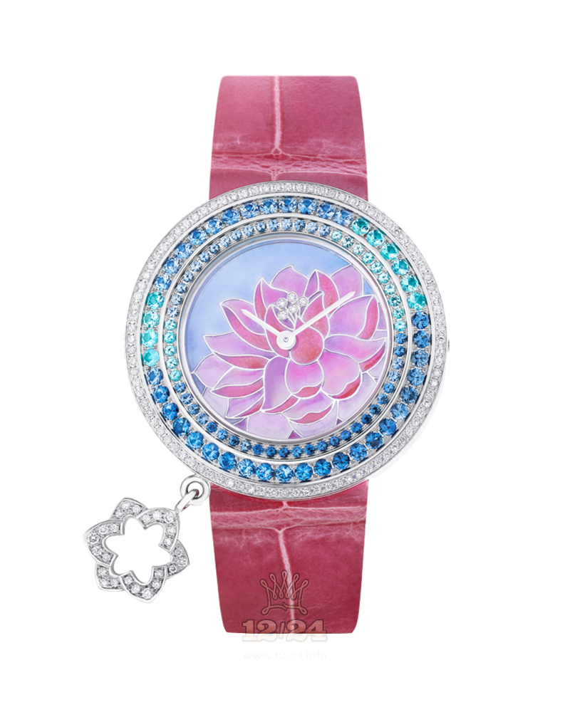 Van Cleef Extraordinary Dials Watch VCARO4FS00 White gold Case Pink Blue Painted Dial