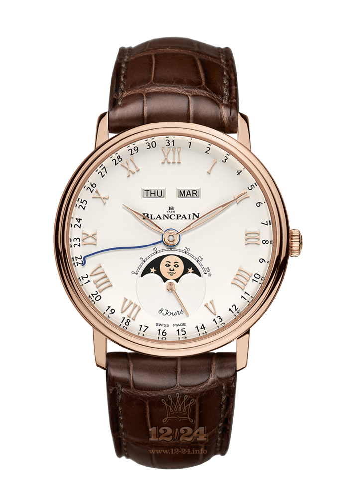 Blancpain Villeret Watch 6639-3642-55B 42 mm Red gold Case White Dial