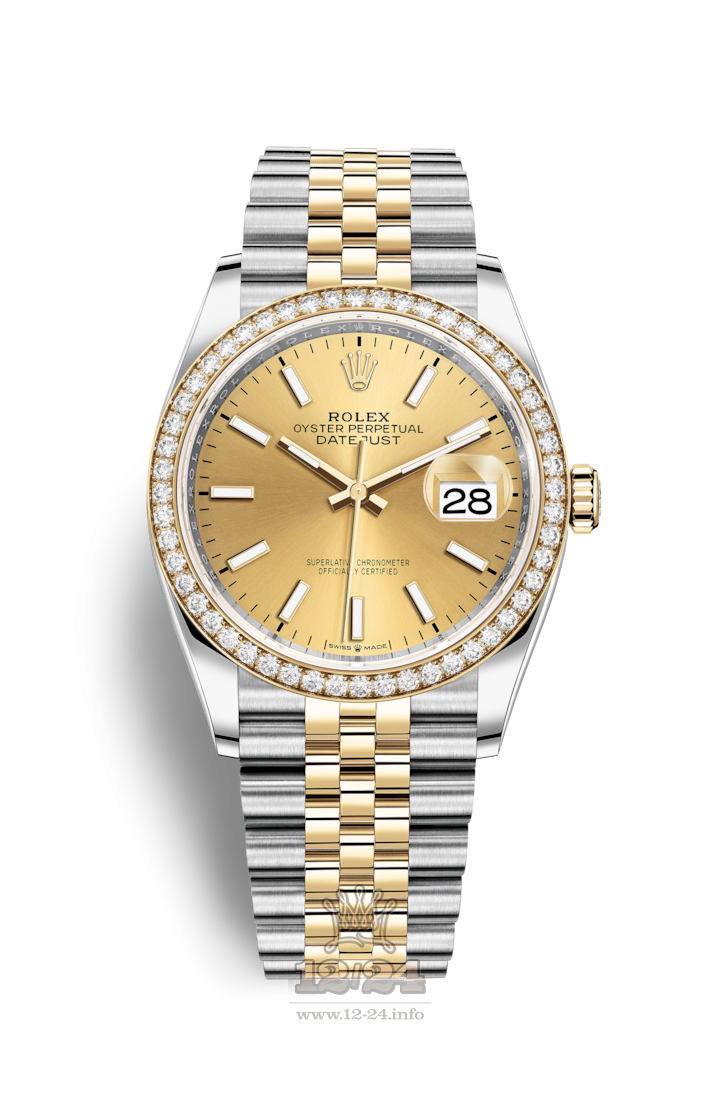 Rolex Datejust Watch 126283rbr-0001 36 mm Steel / Yellow gold Case Golden Dial