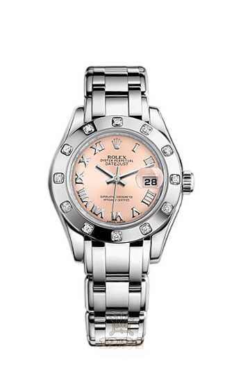 Rolex Pearlmaster Watch 80319-0055 29 mm White gold Case Pink Dial