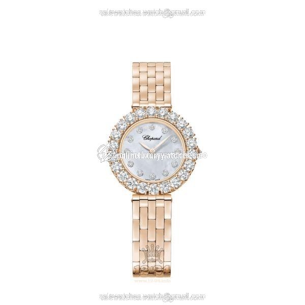 Chopard L Heure du Diamant Watch 10A378-5601 30 mm Pink gold Case White Dial