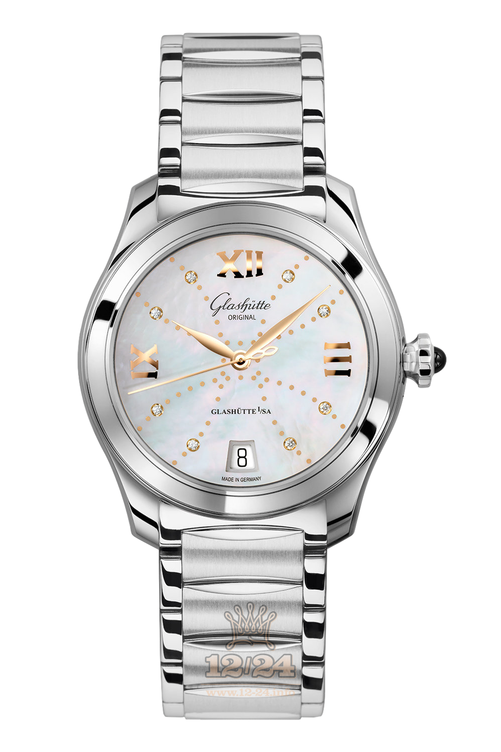 Glashutte Ladies Watch 1-39-22-12-02-34 36 mm Stainless steel Case Silver Blue Dial