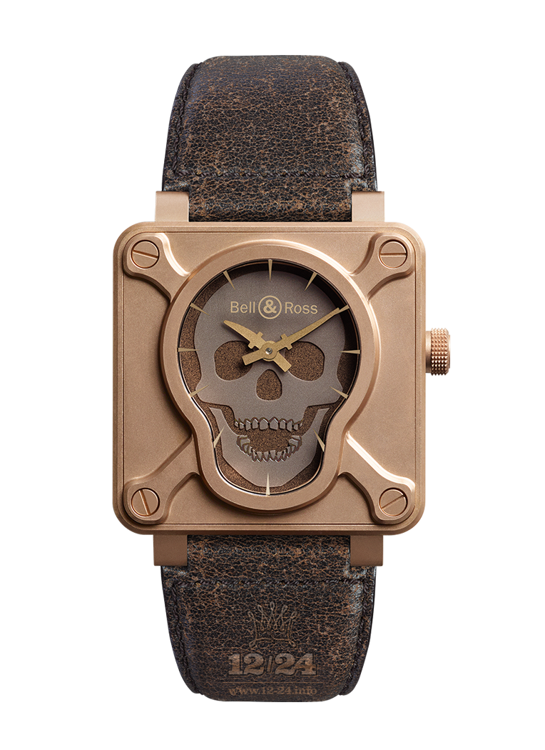 Bell & Ross Instruments Watch BR0192-SKULL-BR 46 mm Bronze Case Brown (chocolate) Dial