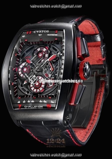 Cvstos Challenge Watch Challenge Chrono GT HF Stainless steel PVD coating Case Black Red Dial