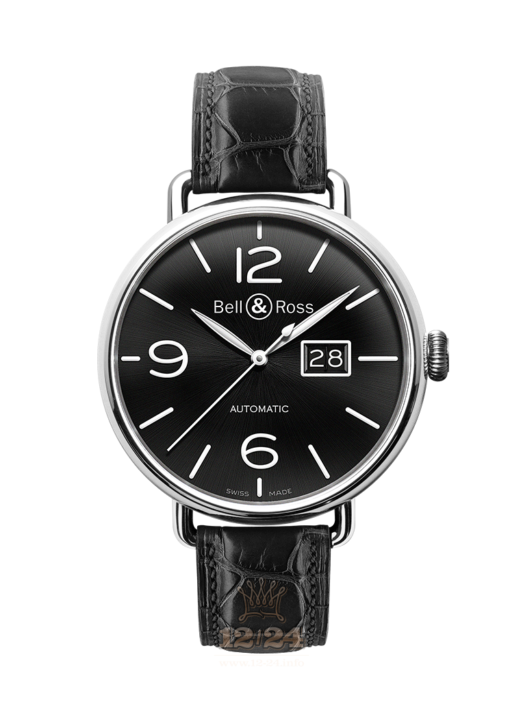 Bell & Ross Vintage Watch BRWW196-BL-ST/SCR 45 mm Stainless steel Case Black Dial