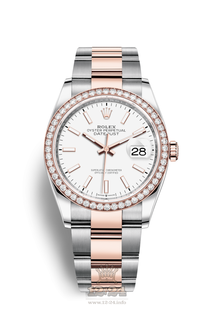 Rolex Datejust Watch 126281rbr-0006 36 mm Steel / Pink gold Case White Dial