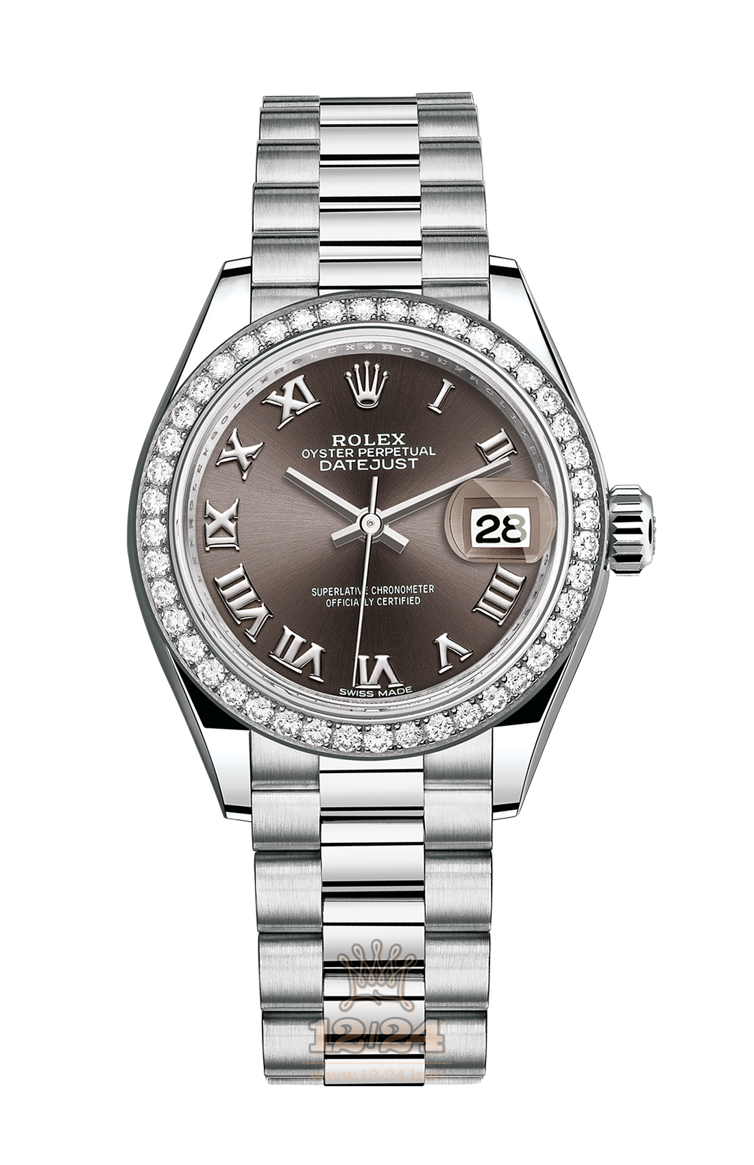 Rolex Datejust Watch 279136rbr-0010 28 mm Platinum Case Brown (chocolate) Dial