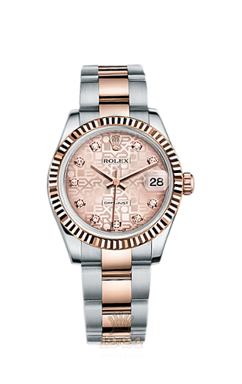 Rolex Lady-Datejust Watch 178271-0038 31 mm Steel / Pink gold Case Pink Dial