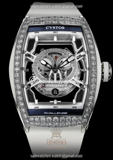 Cvstos Challenge Watch Jet-Liner GT Skull Diamond Stainless steel Case Silver Dial